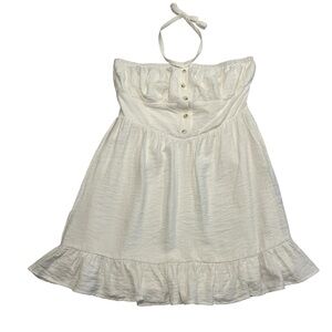 NWT Mod On Trend White Tie Neck Dress Size L